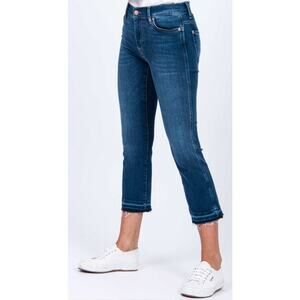 7 For All Mankind Women's Jeans Edie Crop Straight Leg High Rise Blue Denim S 27